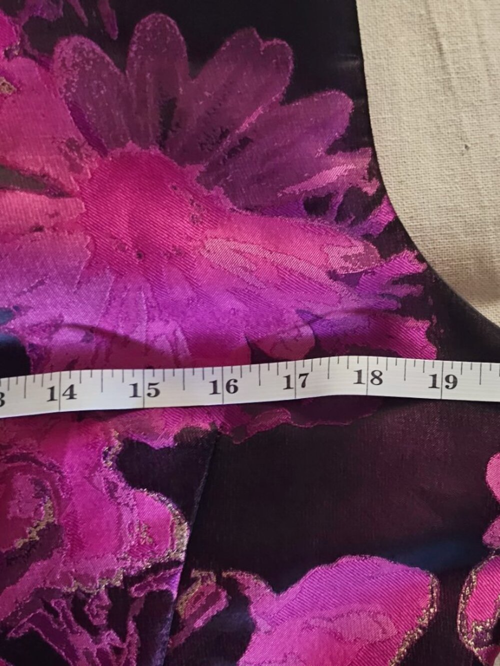 Tahari ASL Pink Purple Gold Metallic Floral Brocade Sheath Dress size 12 - Picture 7 of 8